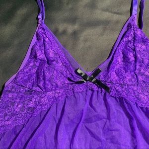 Vibrant Purple Baby Doll Lace Lingerie